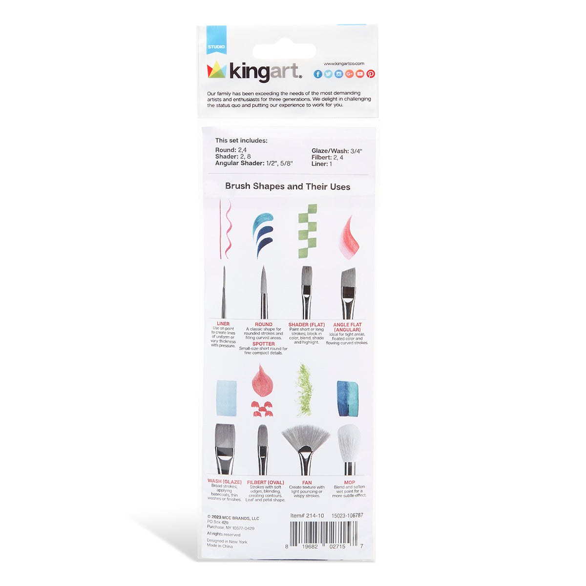 Studio White Nylon Brush Set 10-Piece