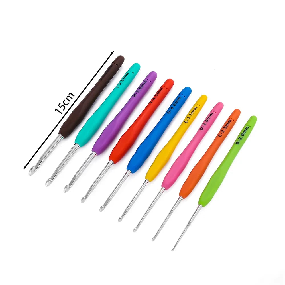 Ergonomic Colorful Rubber Handle Crochet Hook