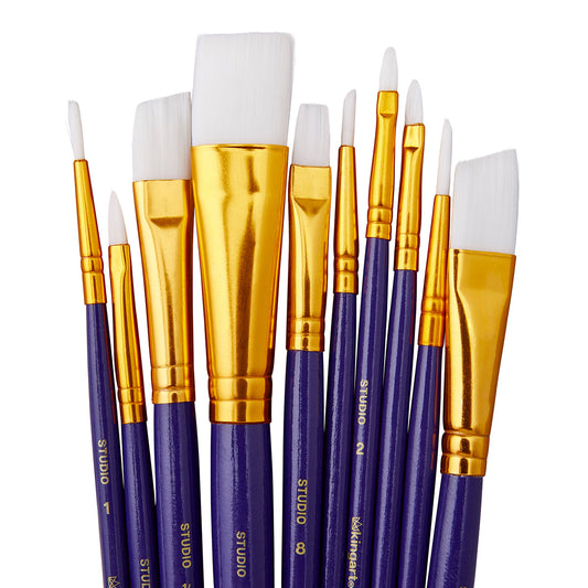 Studio White Nylon Brush Set 10-Piece