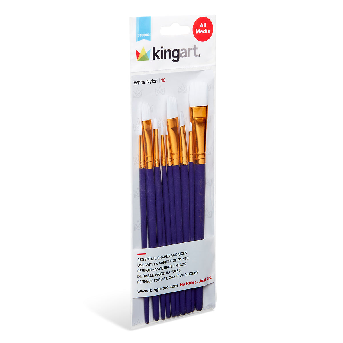 Studio White Nylon Brush Set 10-Piece