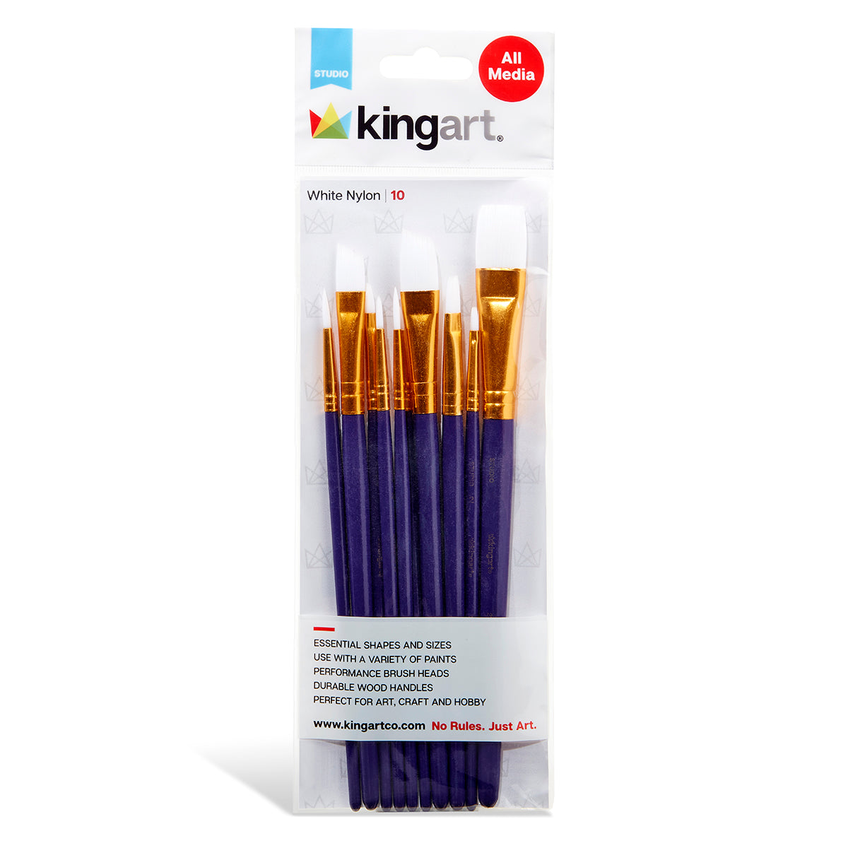Studio White Nylon Brush Set 10-Piece
