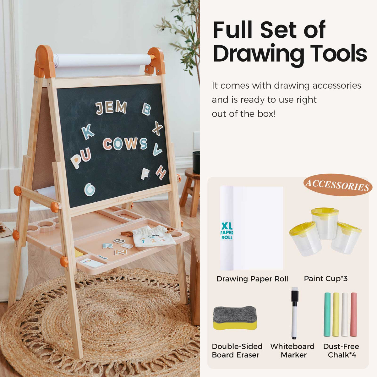 Caramel Magnetic Easel for Kids