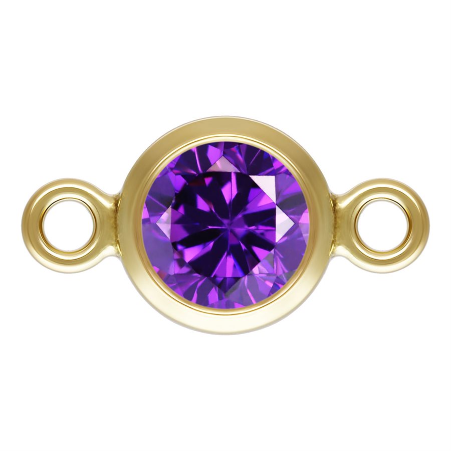 14K Gold Filled 4mm Birthstone Connectors