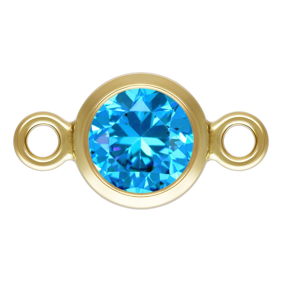 14K Gold Filled 4mm Birthstone Connectors