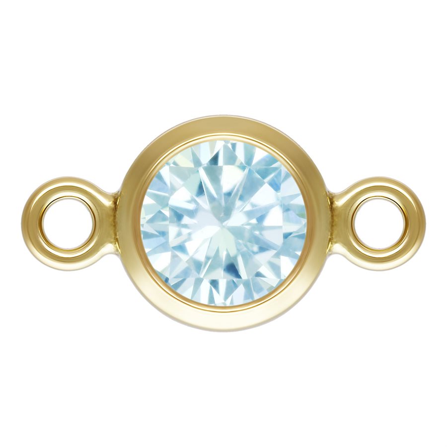 14K Gold Filled 4mm Birthstone Connectors