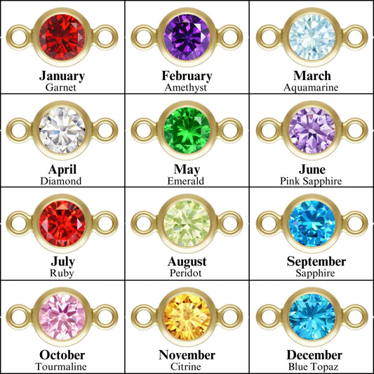 14K Gold Filled 4mm Birthstone Connectors