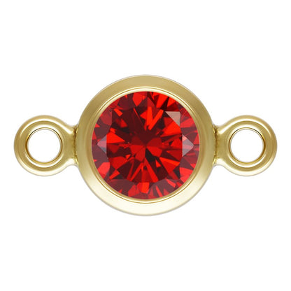 14K Gold Filled 4mm Birthstone Connectors