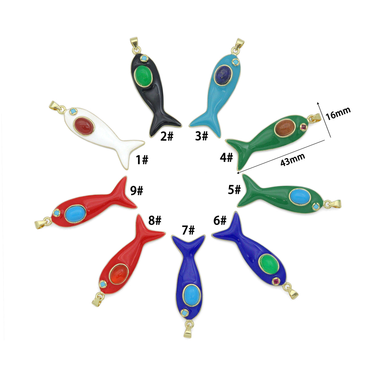 Colorful Enamel Fish Pendant Charm