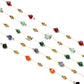 Mixed Stainless Steel Stone Bead Jewelry Chain