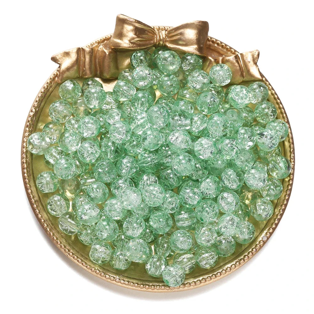 8mm Glass Crackle Spacer Beads