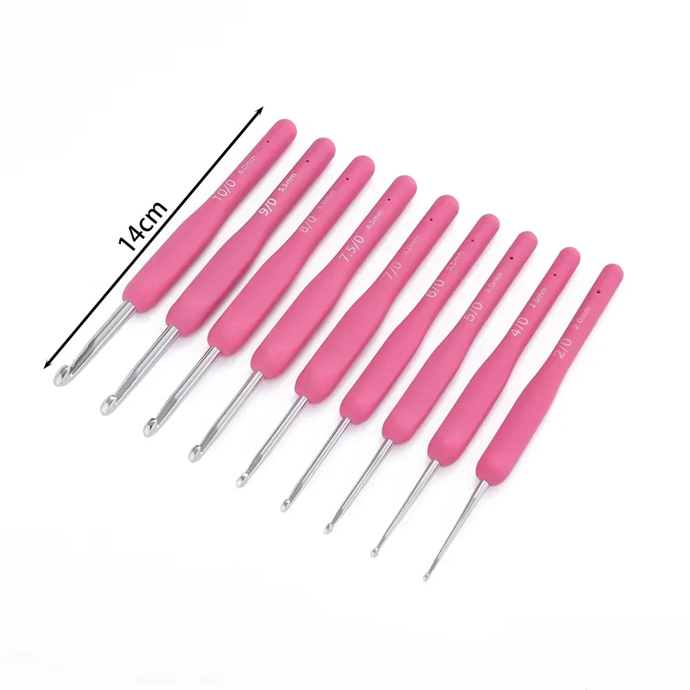 Ergonomic Colorful Rubber Handle Crochet Hook