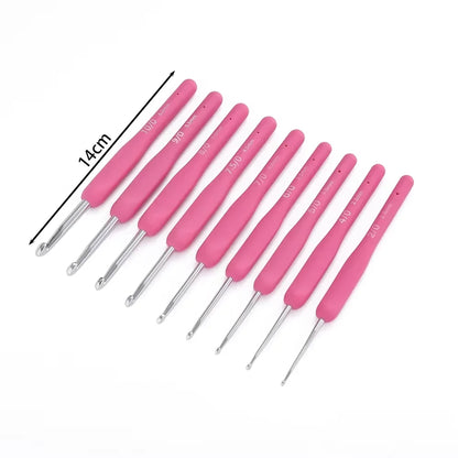 Ergonomic Colorful Rubber Handle Crochet Hook