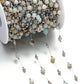 Mixed Stainless Steel Stone Bead Jewelry Chain