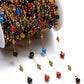 Mixed Stainless Steel Stone Bead Jewelry Chain