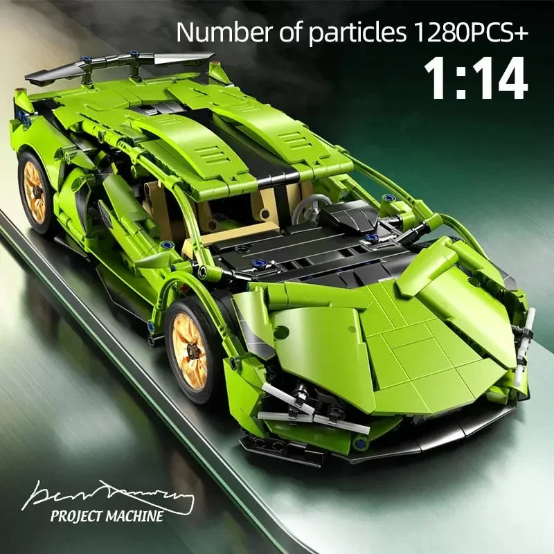 1280-Piece Technical Racing Sports Car Building Set