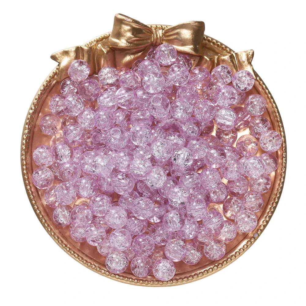 8mm Glass Crackle Spacer Beads