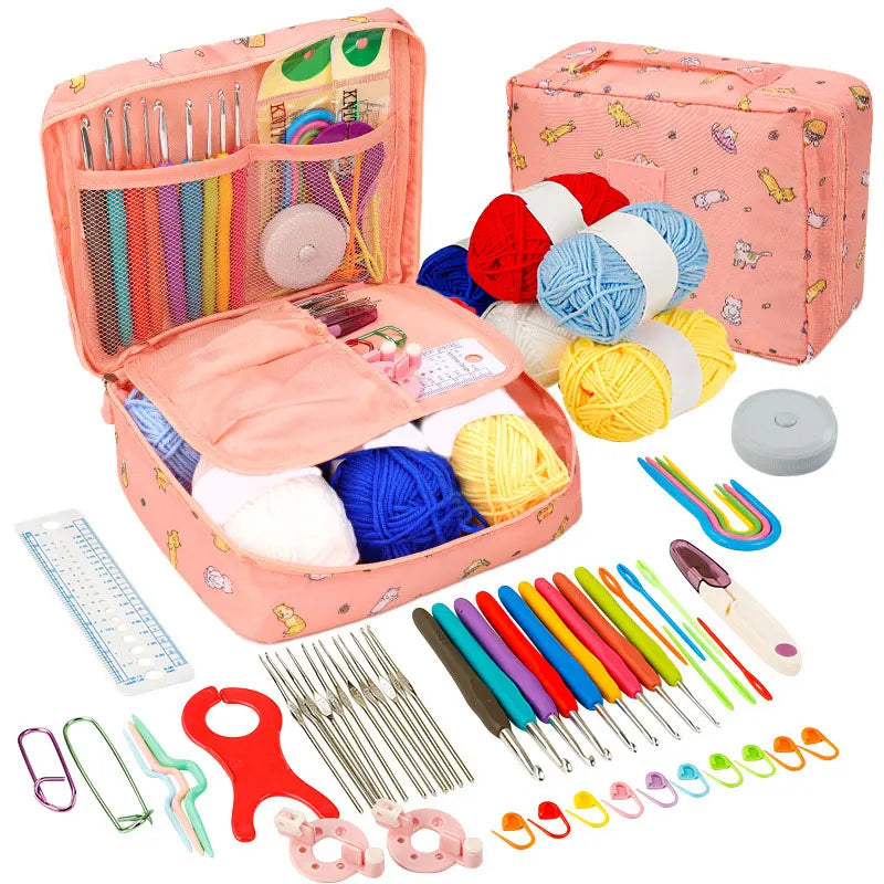 Beginner Crochet Kit with Yarn & Hooks
