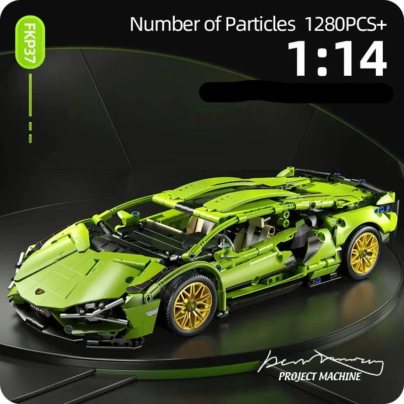 1280-Piece Technical Racing Sports Car Building Set