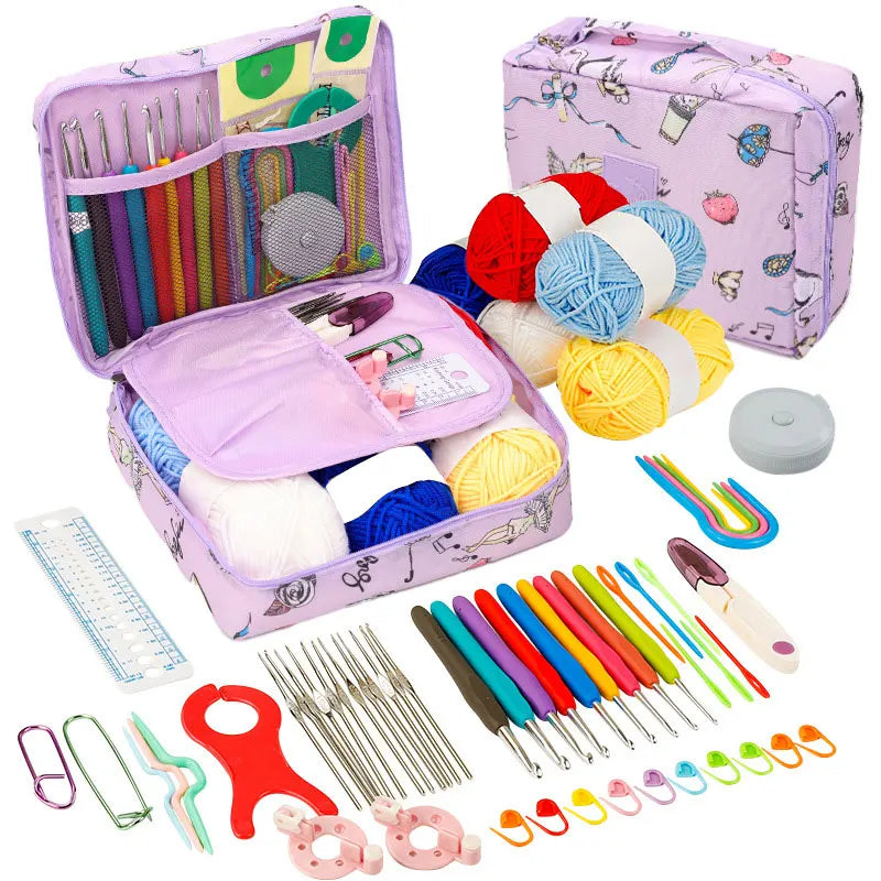 Beginner Crochet Kit with Yarn & Hooks