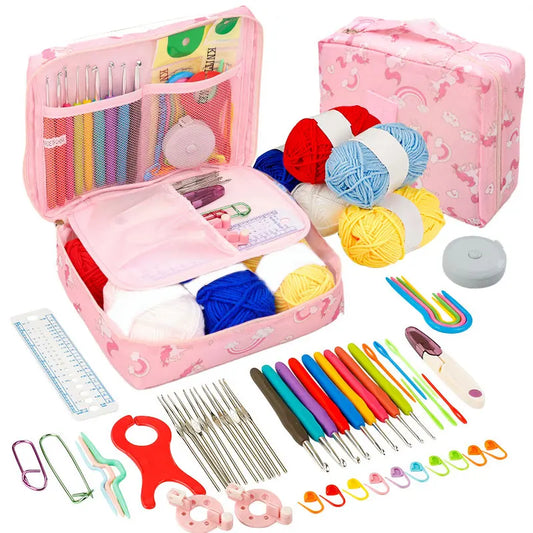 Beginner Crochet Kit with Yarn & Hooks
