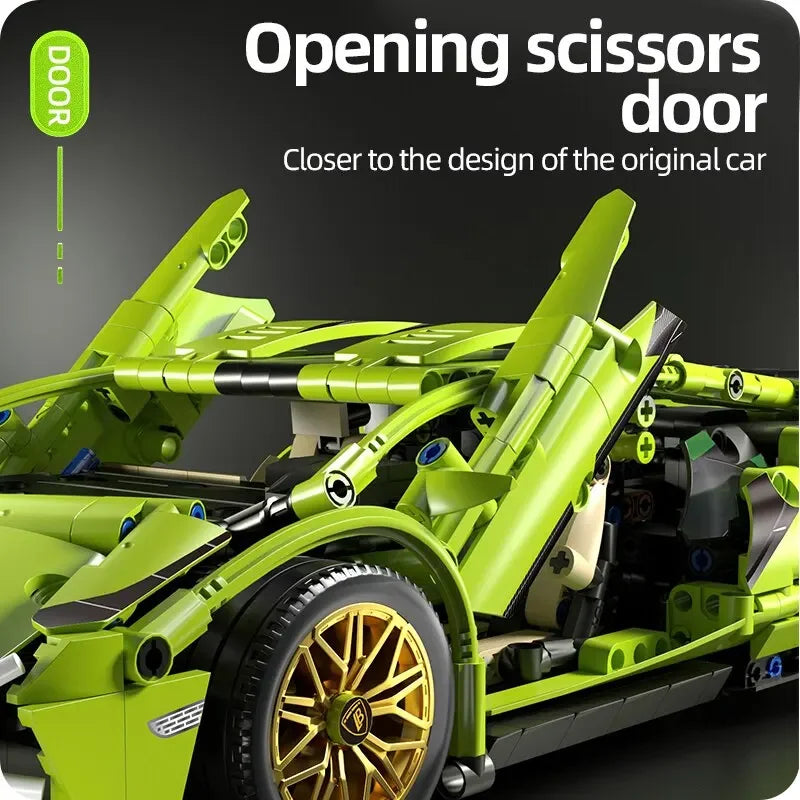 1280-Piece Technical Racing Sports Car Building Set