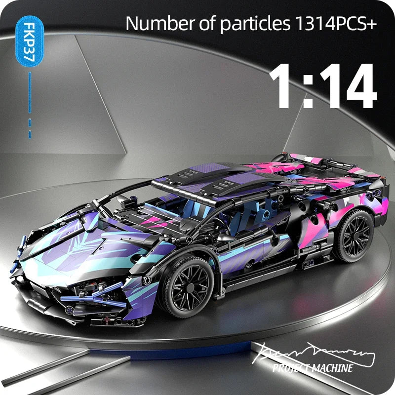 1280-Piece Technical Racing Sports Car Building Set