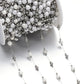 Mixed Stainless Steel Stone Bead Jewelry Chain