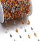 Mixed Stainless Steel Stone Bead Jewelry Chain
