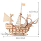 3D Wooden Sailboat Puzzle Assembly Model