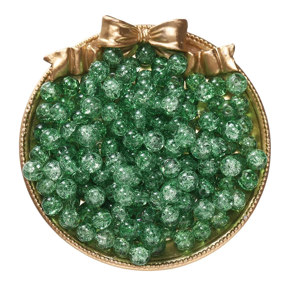 8mm Glass Crackle Spacer Beads