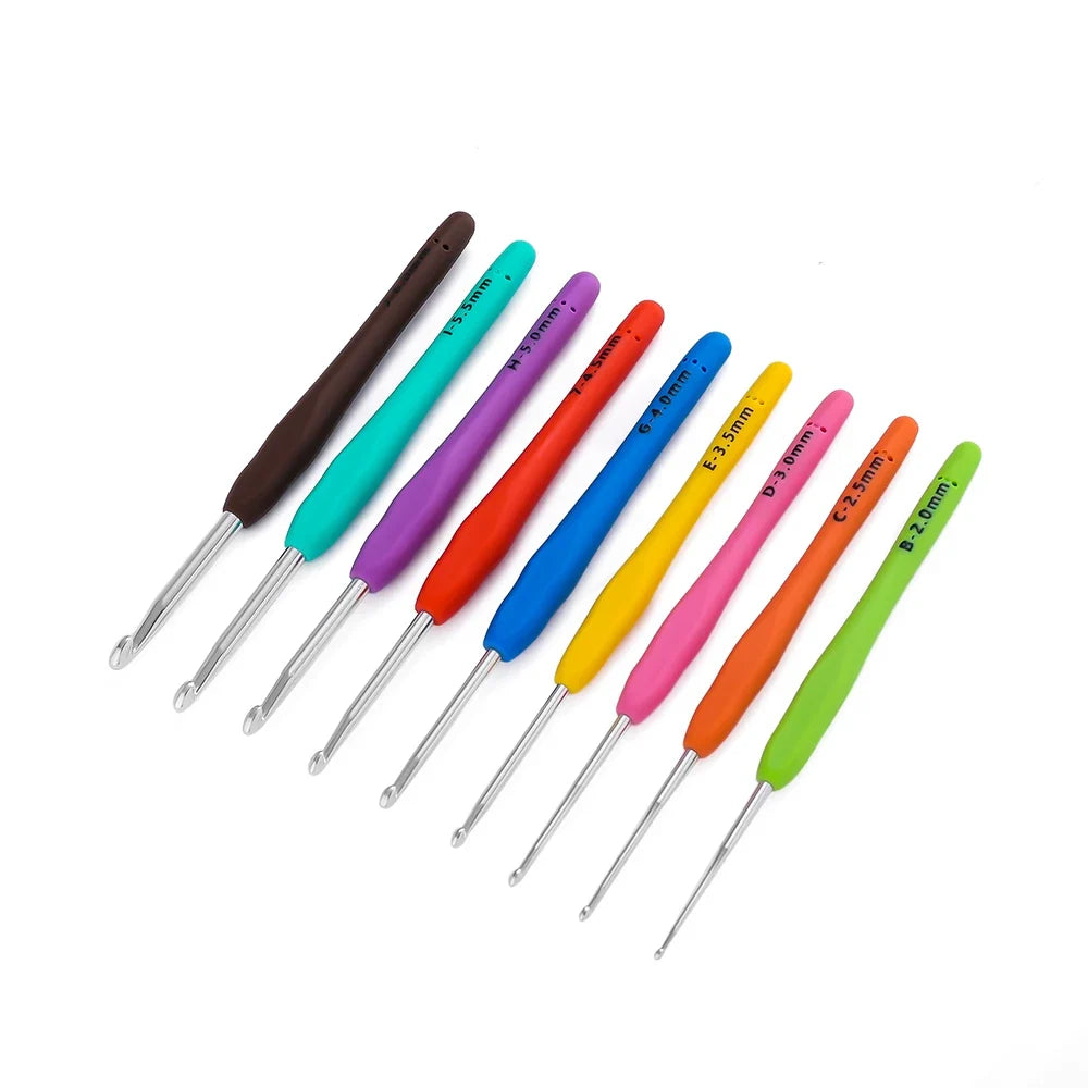 Ergonomic Colorful Rubber Handle Crochet Hook