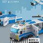 6-in-1 Police & Construction Vehicle Building Blocks Set