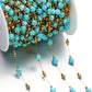 Mixed Stainless Steel Stone Bead Jewelry Chain