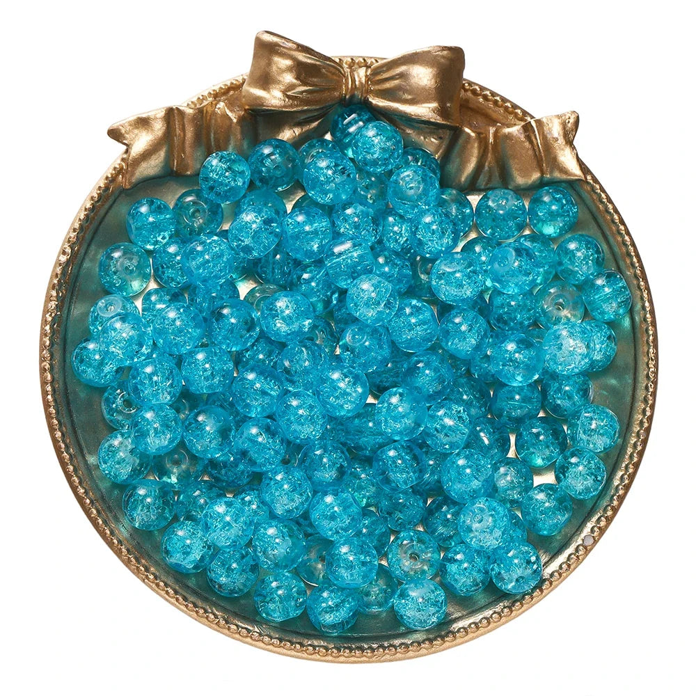 8mm Glass Crackle Spacer Beads