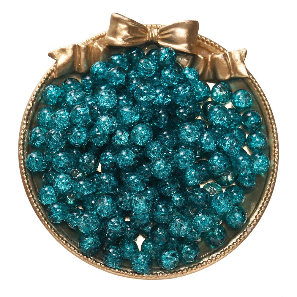 8mm Glass Crackle Spacer Beads