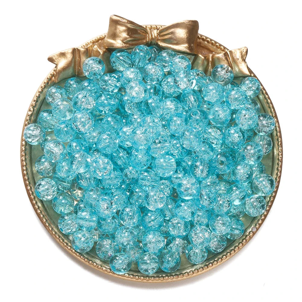 8mm Glass Crackle Spacer Beads