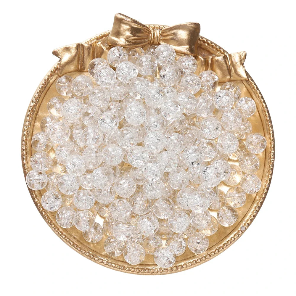 8mm Glass Crackle Spacer Beads