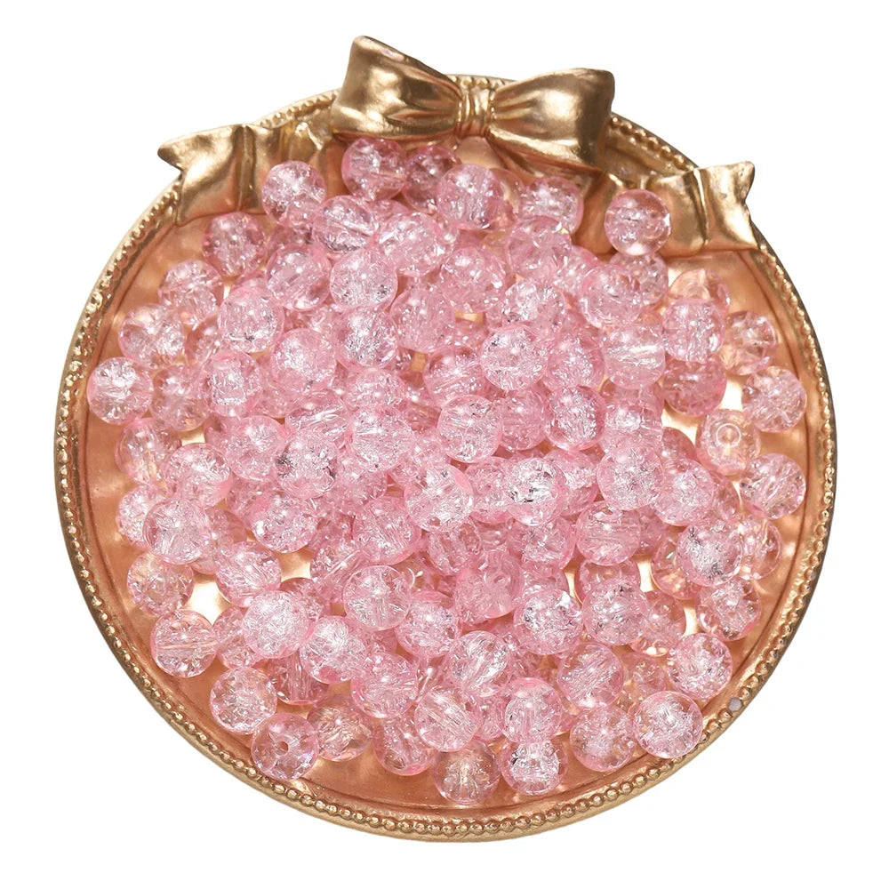 8mm Glass Crackle Spacer Beads