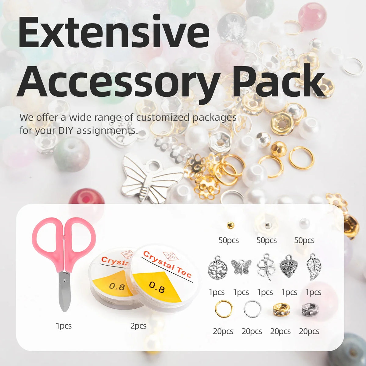 28-Color Glass Beads Bracelet Making Kit