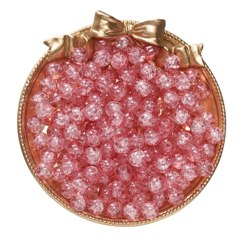 8mm Glass Crackle Spacer Beads