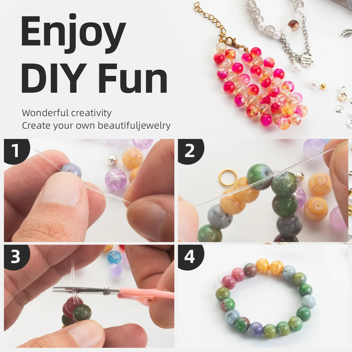28-Color Glass Beads Bracelet Making Kit