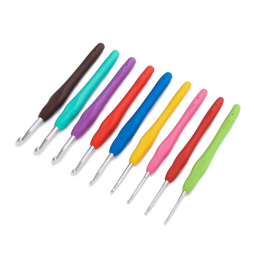 Ergonomic Colorful Rubber Handle Crochet Hook
