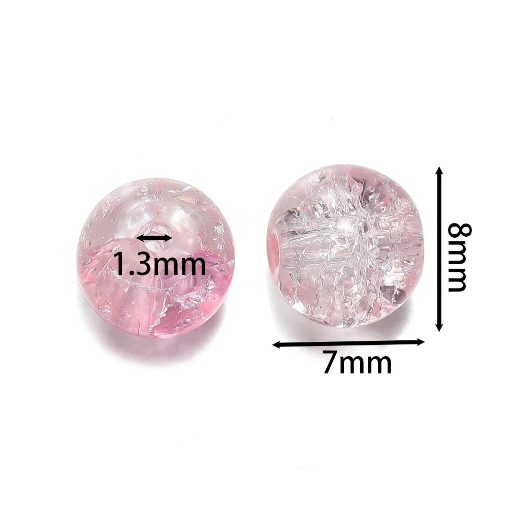 8mm Glass Crackle Spacer Beads