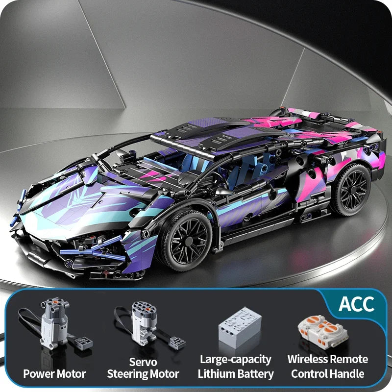 1280-Piece Technical Racing Sports Car Building Set