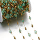 Mixed Stainless Steel Stone Bead Jewelry Chain