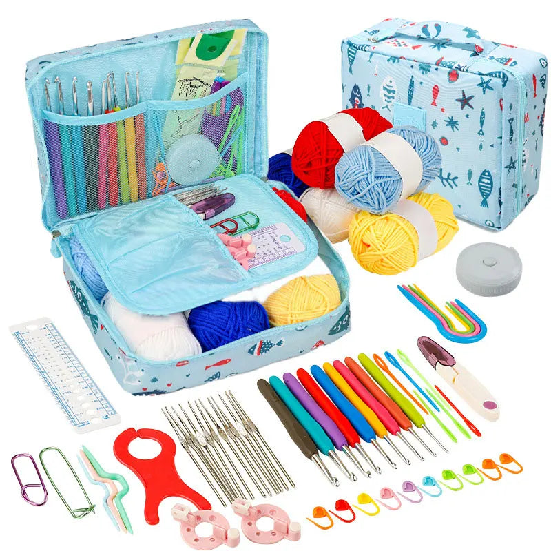 Beginner Crochet Kit with Yarn & Hooks