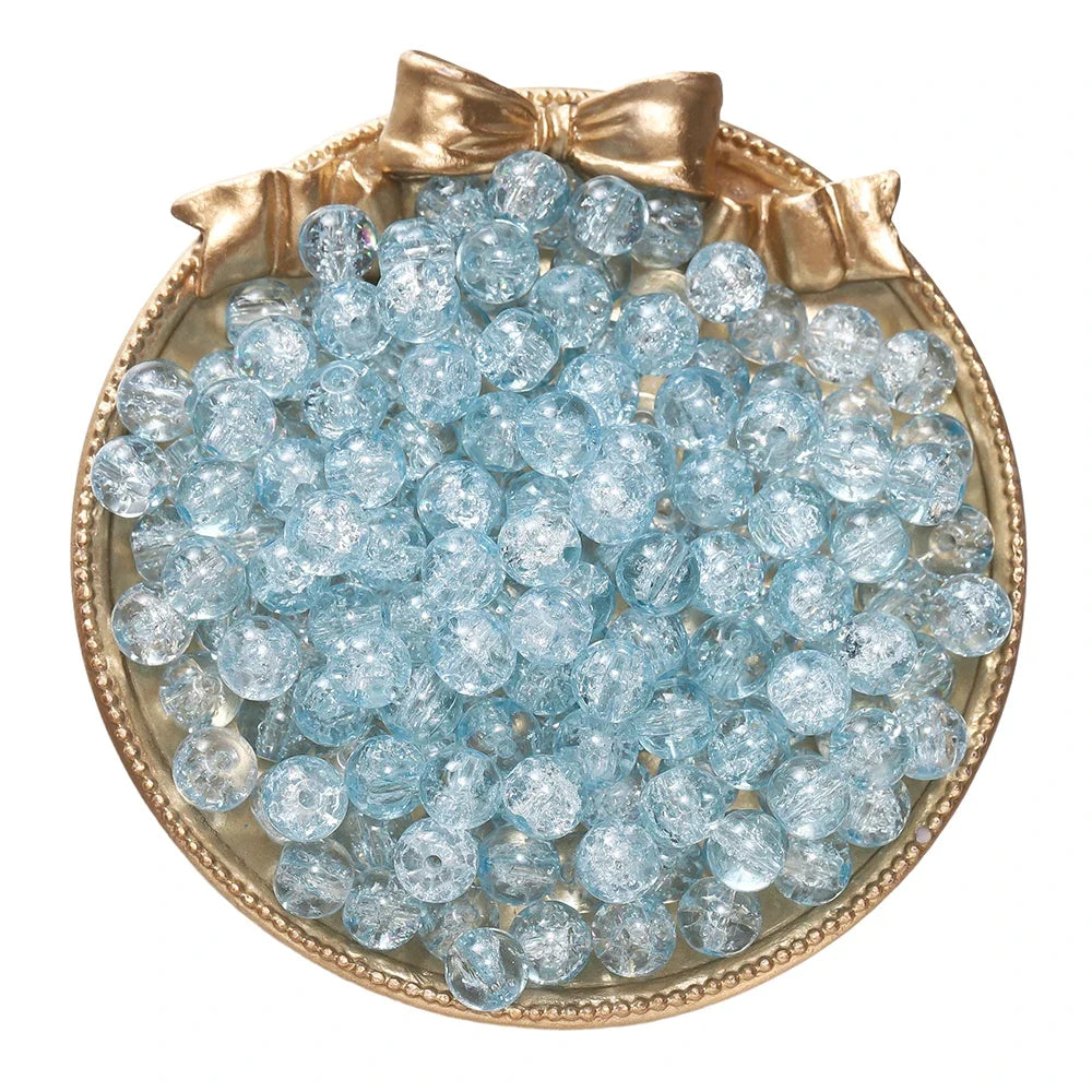 8mm Glass Crackle Spacer Beads