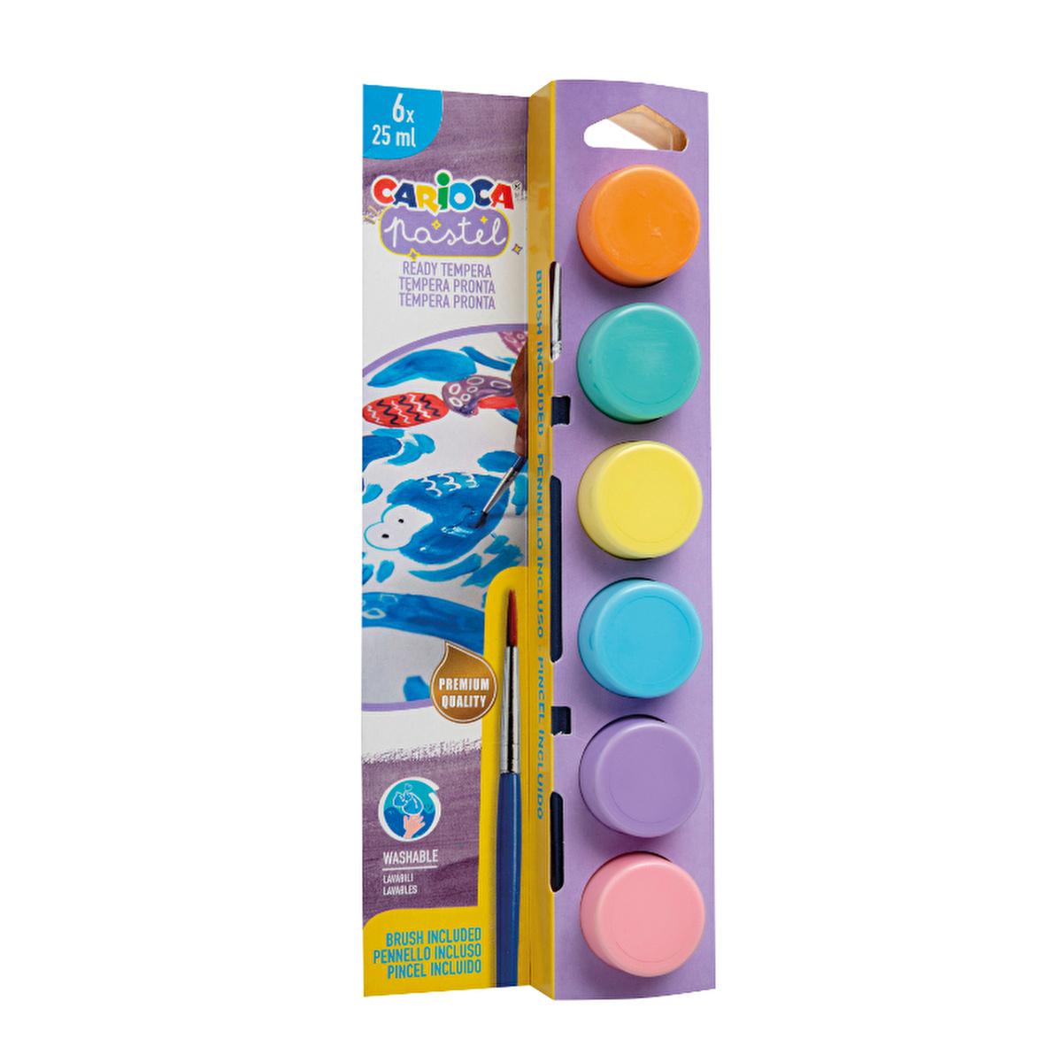 Carioca Tempera Paint Set 6 Pastel Colors