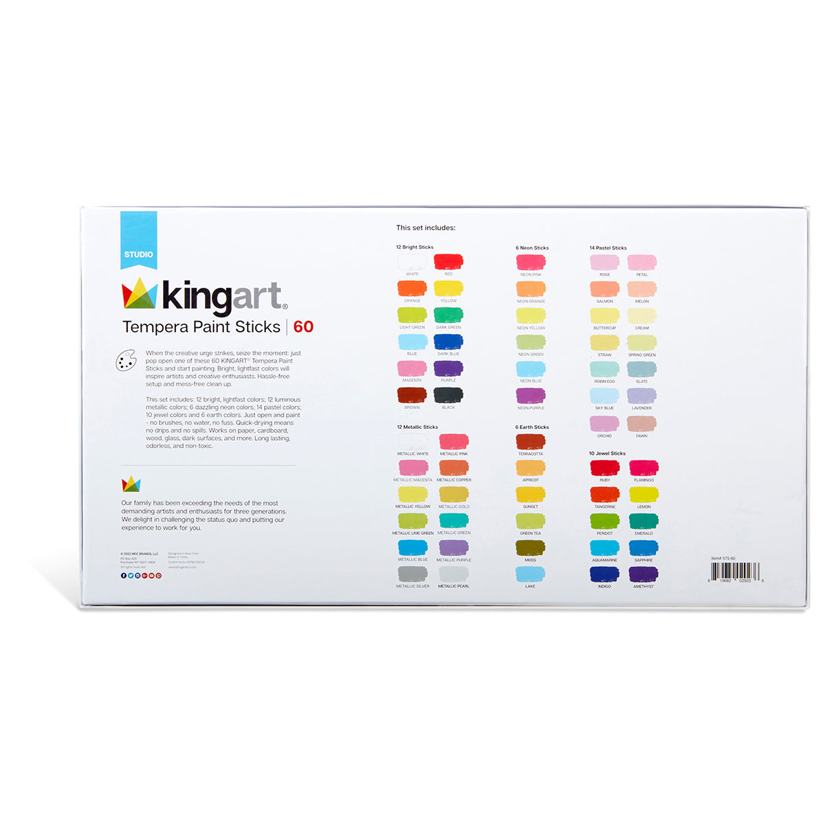 60-Color Tempera Paint Sticks